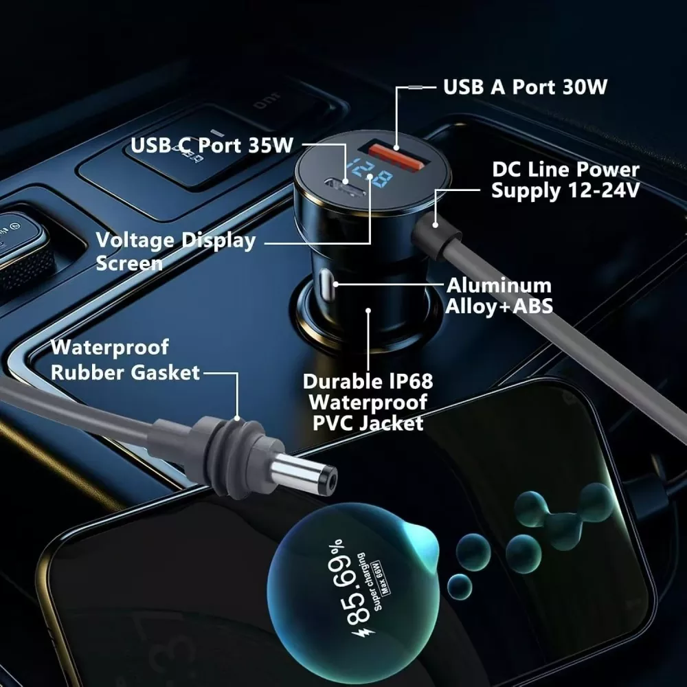 Starlink DC to Digital Display Car Charger Cable